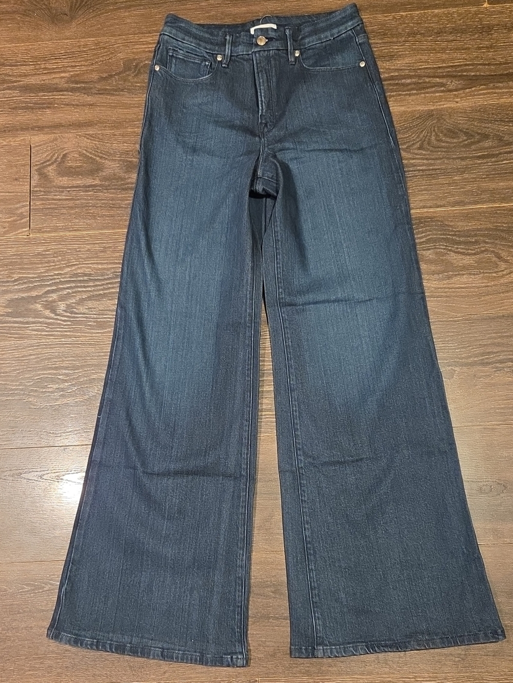 ❤️ NWOT! GOOD AMERICAN GOOD WAIST HIGH RISE WIDE LEG PALAZZO JEANS, 8 (29) - Picture 2 of 8